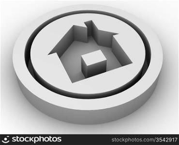 Icon home. 3d