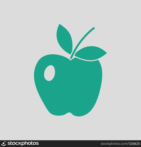Icon of Apple. Gray background with green. Vector illustration.