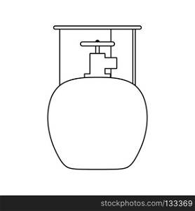 Icon of camping gas container. Thin line design. Vector illustration.