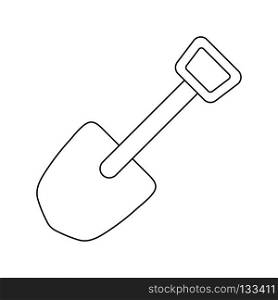Icon of camping shovel. Thin line design. Vector illustration.