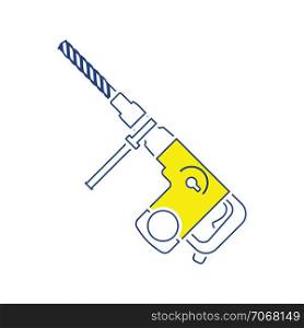 Icon of electric perforator. Thin line design. Vector illustration.
