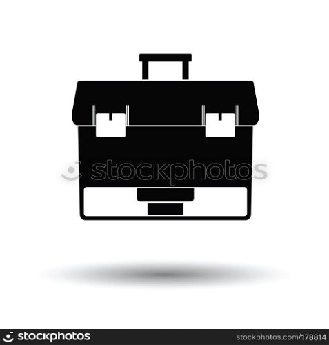Icon of Fishing opened box. White background with shadow design. Vector illustration.