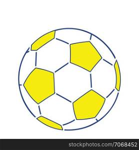 Icon of football ball. Thin line design. Vector illustration.
