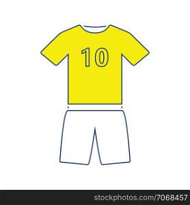 Icon of football uniform. Thin line design. Vector illustration.
