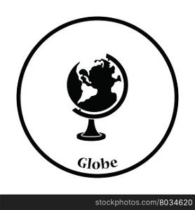 Icon of Globe. Thin circle design.