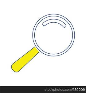 Icon of magnifier. Thin line design. Vector illustration.