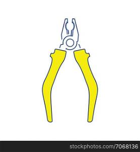 Icon of pliers. Thin line design. Vector illustration.