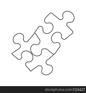 Icon of Puzzle decision. Thin line design. Vector illustration.