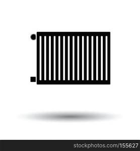 Icon of Radiator. White background with shadow design. Vector illustration.
