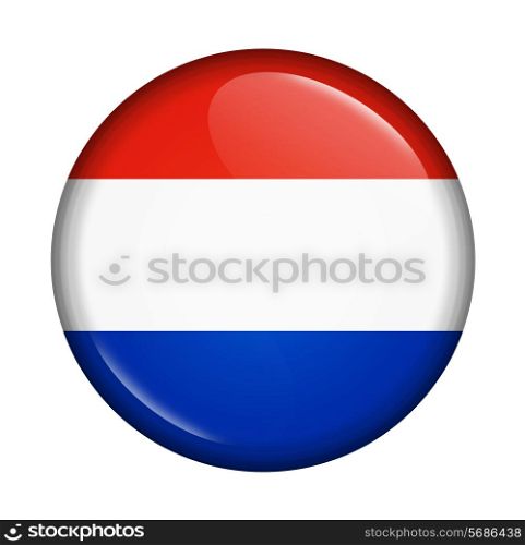 icon with flag of Holland isolated on white background