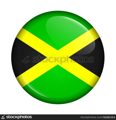icon with flag of Jamaica isolated on white background
