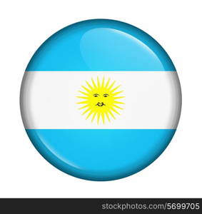 icon with flag of Republic Argentina isolated on white background