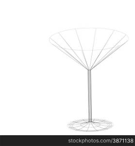 Icons glass Wine glasses, brandy, whiskey and martinis silhouette on a white background