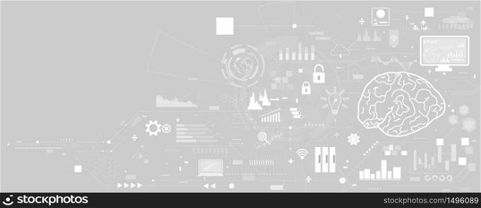 icons set business and technology vector background