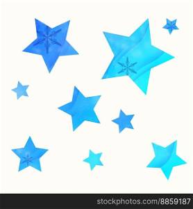 Icons star colored blue for decor, patterns, prints, web element for theme attribution. silhouette stars with blue background