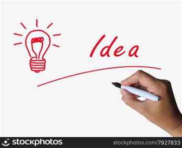 Idea and Lightbulb Indicating Bright Ideas and Concepts