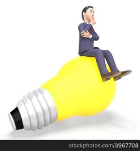Idea Businessman Meaning Think About It And Power Source 3d Rendering
