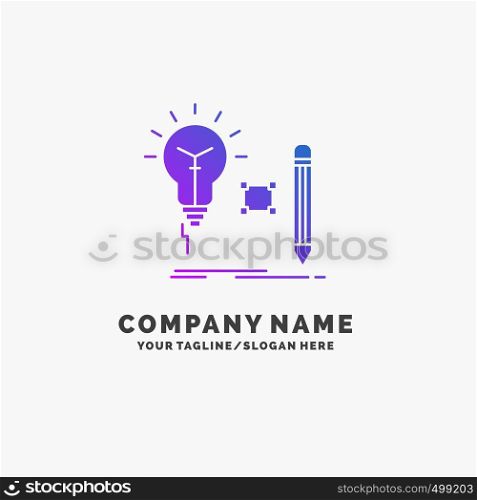 Idea, insight, key, lamp, lightbulb Purple Business Logo Template. Place for Tagline.. Vector EPS10 Abstract Template background