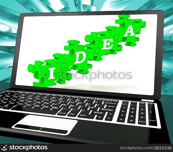 Idea On Laptop Shows Websites&rsquo; Inventions And Creativity