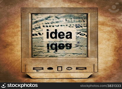 Idea text on vintage TV