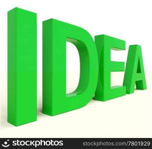 Idea Word In Green Showing Concept And Creativity. Idea Word In Green Showing Concept Or Creativity