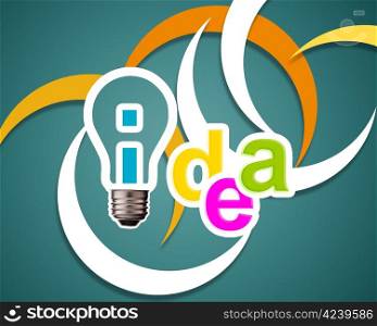 Idea word with lightbulb.