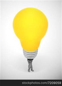 Ideas and inspiration concept depicted by a light bulb. Brainstorming business thoughts and plans - 3d illustration