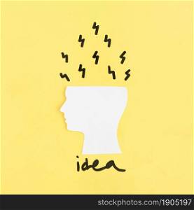 ideas coming out from cutout brain. Beautiful photo. ideas coming out from cutout brain