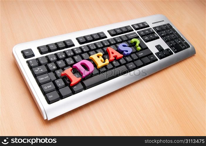 Ideas concept with letters on the keyboard