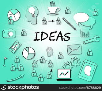 Ideas Icons Showing Contemplate Considering And Innovation