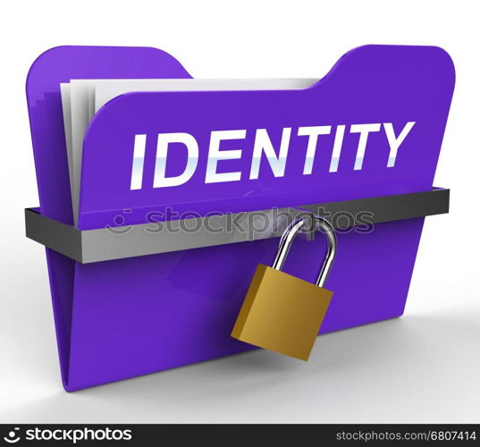 Identity File With Padlock Shows Personal Folder 3d Rendering