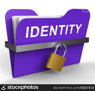 Identity File With Padlock Shows Personal Folder 3d Rendering