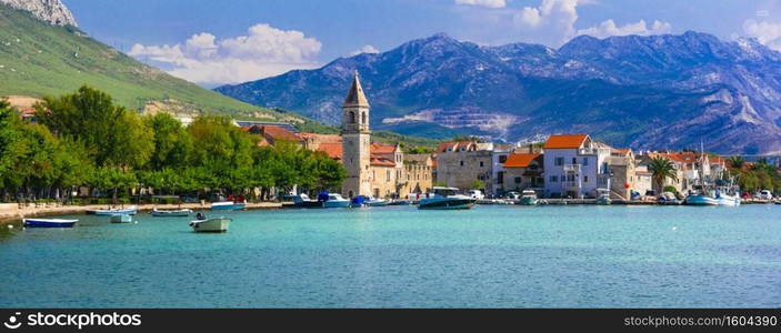 Idyllic coastal villages in Croatia. Scenic Kastella in Dalmatia. Kastel Kambelovac village 