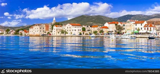 Idyllic coastal villages in Croatia. Scenic Kastella in Dalmatia. Kastel Novi village