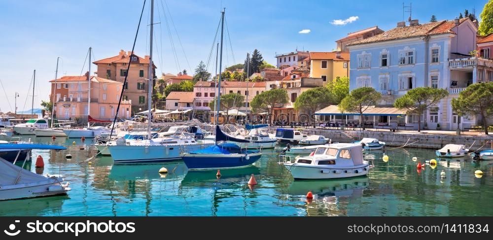 Idyllic mediterranean waterfront in Volosko village, Opatija riviera, Kvarner bay of Croatia