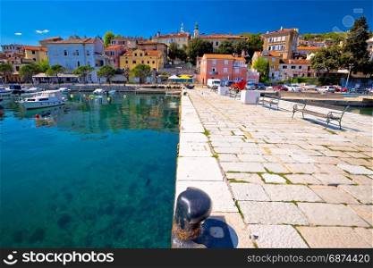 Idyllic mediterranean waterfront in Volosko village, Opatija riviera, Kvarner, Croatia