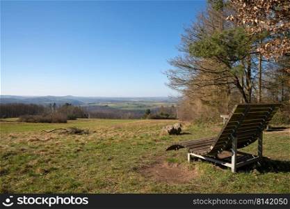 Idyllic panoramic landscape along the Eifel hiking trails close to the Moselle river, Alken, Germany