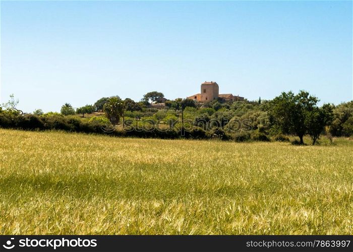 Idyllic Spanish Countryside with Old Village Buildings