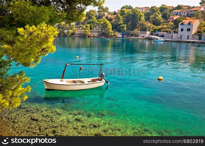 Idyllic turquoise beach in Splitska, village on Brac island, Croatia