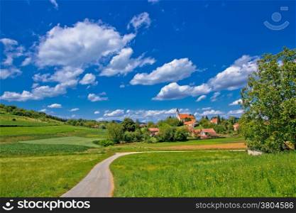 Idyllic village in green nature, Glogovnica, Croatia