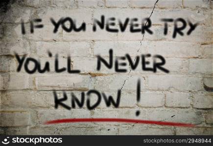 If You Never Try You&rsquo;ll Never Know Concept