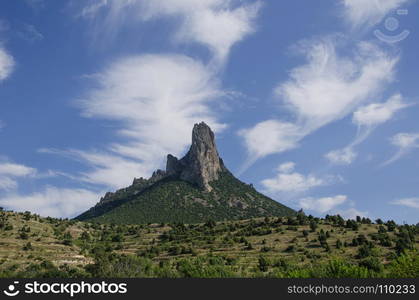 igh and steep rocky under cloudy blue skies,Eskisehir/TURKEY