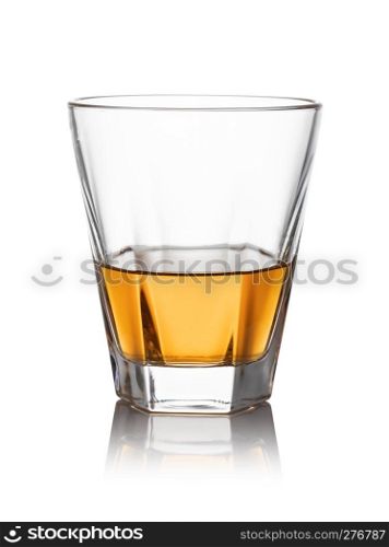 iGlass of whisky isolated white background. Glass of whisky