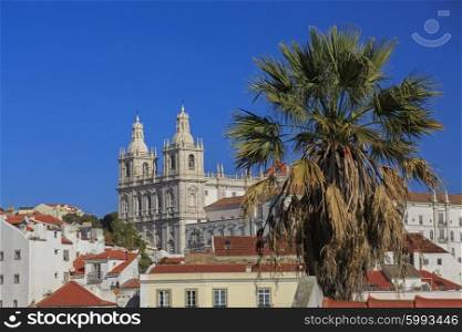 Igreja de Sao Vicente de For a in Lisbon and house roofs, Portugal&#xA;