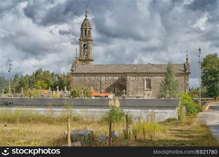Igrexa de San Mamede da Portela in Barro, a small village on the Camino de Santiago trail close to Pontevedra, Galicia, Spain