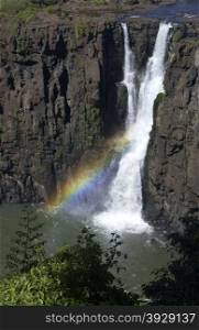Iguazu Falls, Iguassu Falls or Iguacu Falls are waterfalls of the Iguazu River on the Brazil-Argentina border.