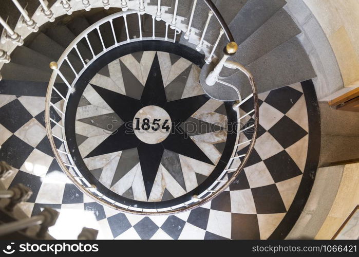 Ile de Re - Interior the lighthouse Phare des Baleines at the coast