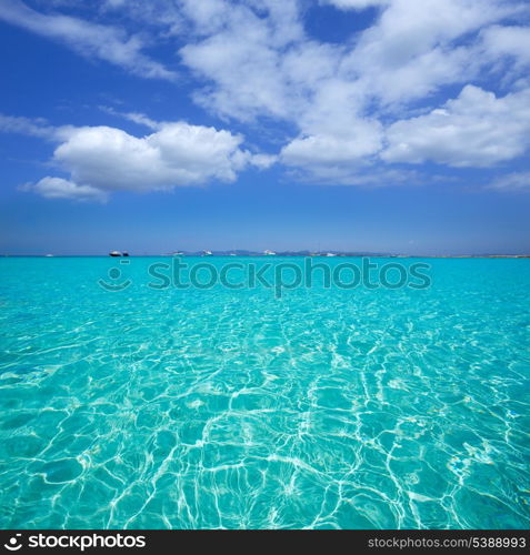 Illetes Illetas turquoise beach in Formentera Balearic Island