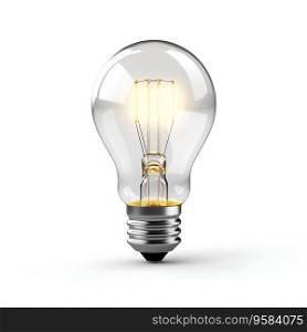 Illuminated Light Bulb, Isolated View. Generative ai. High quality illustration. Illuminated Light Bulb, Isolated View. Generative ai