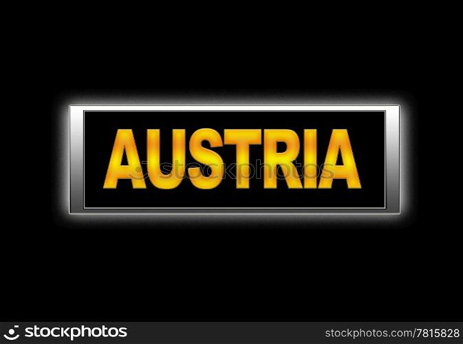 Illuminated sign with austria.